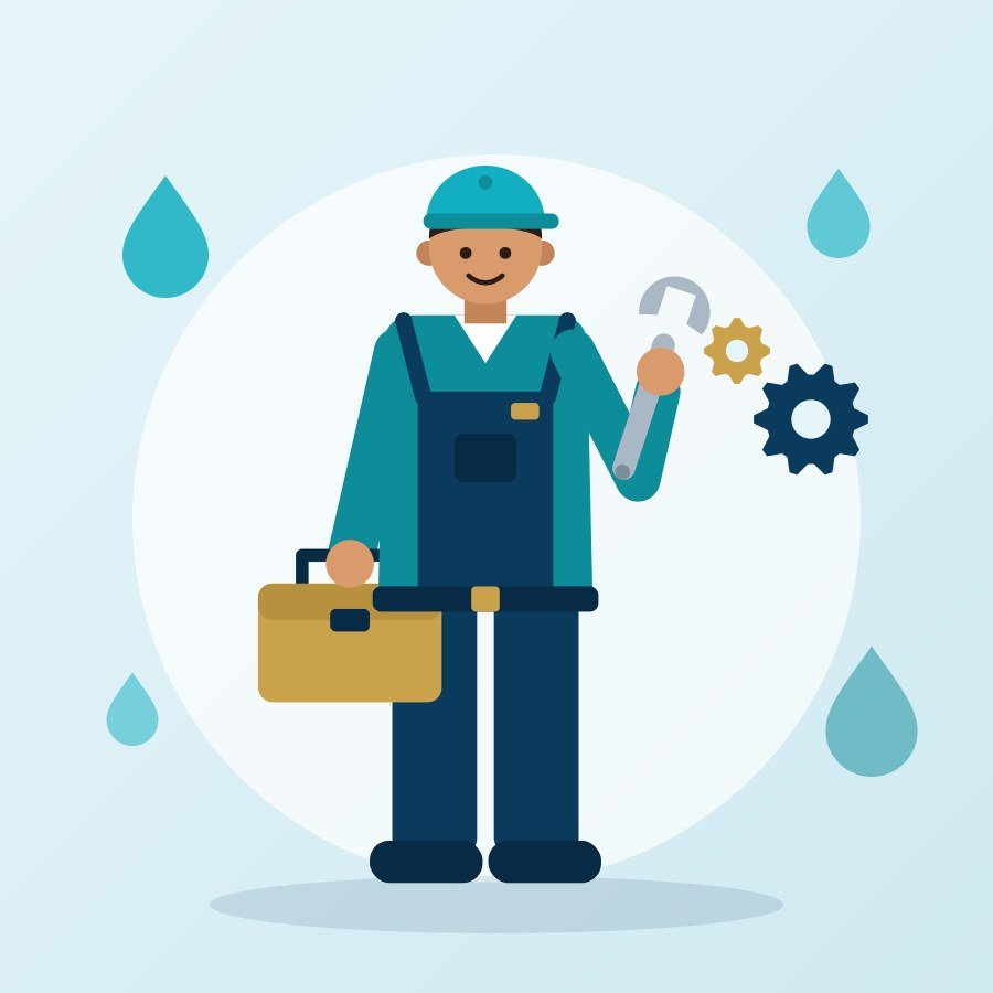 Pure Water Solution technician with toolbox